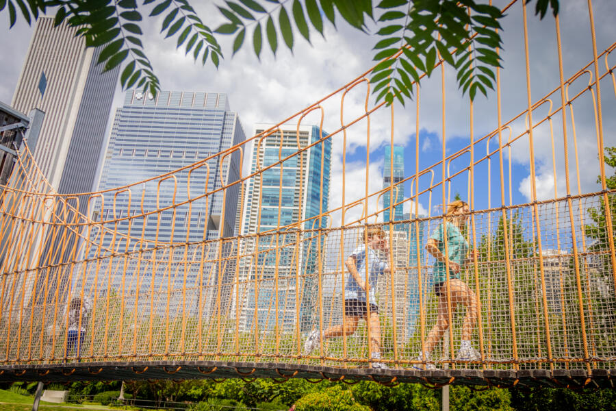 Kids playing in Maggie Daley Park